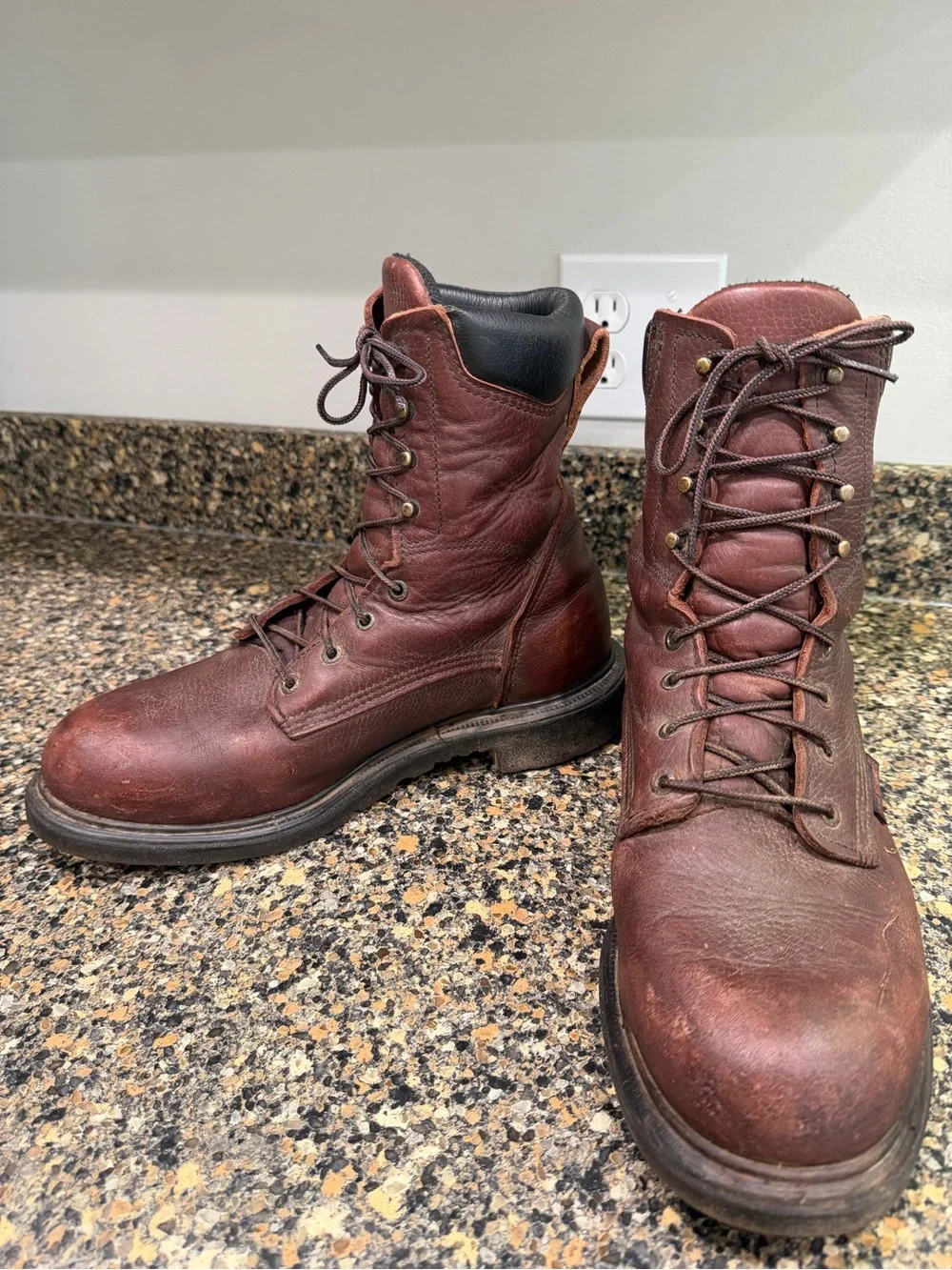 Men's Brown red wing supersole Leather Work Boots 10 EE